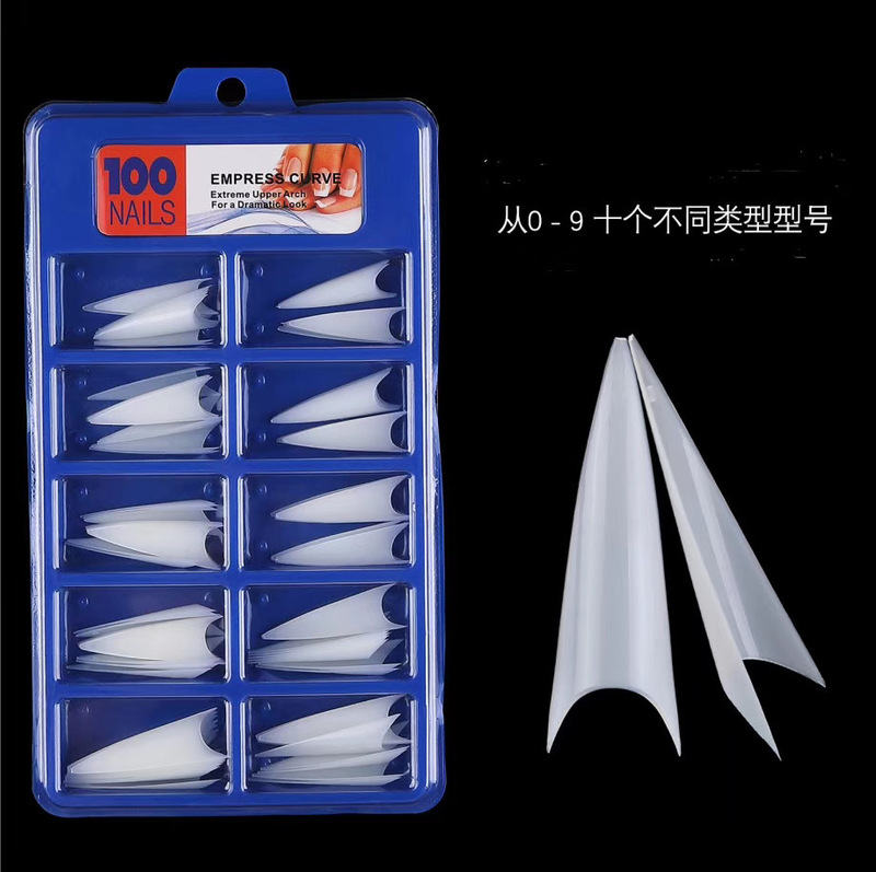 Manicure Ghost Tip Nails Pointed French Salon Nails Long Pointed Fake Nails Transparent Natural 100/500 Pieces