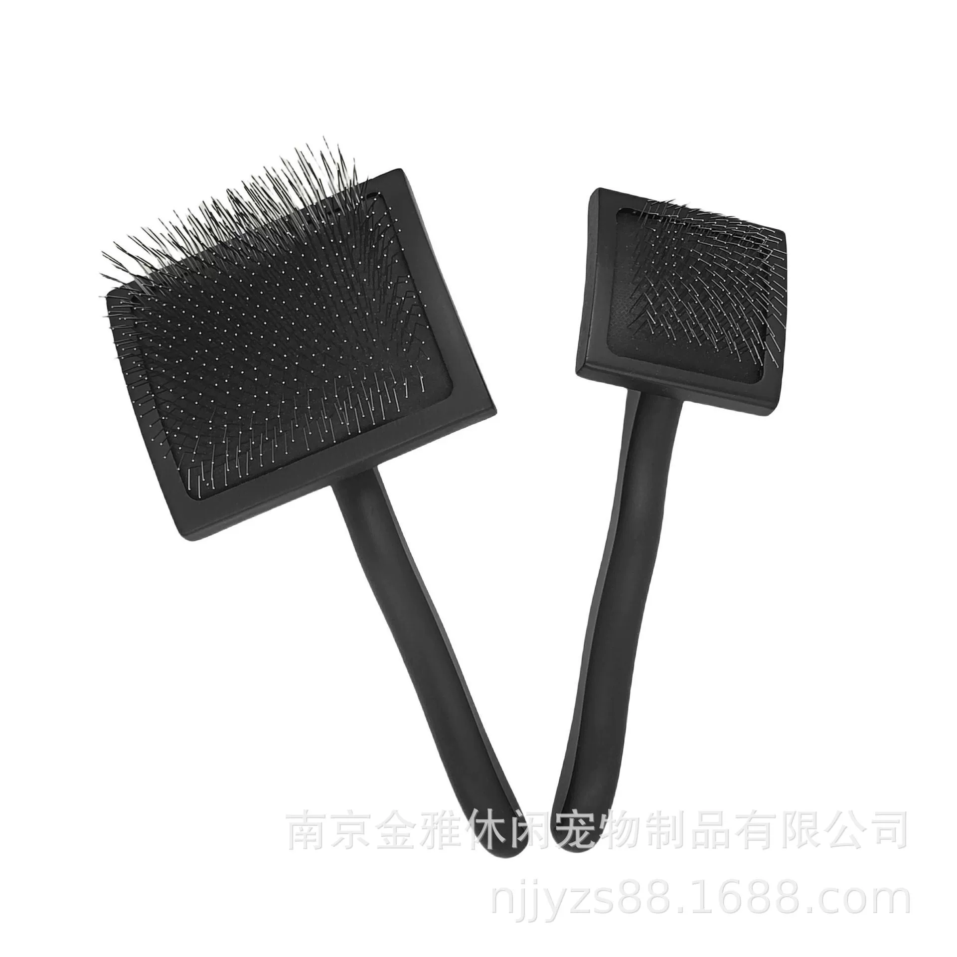 Pet игольчатая расческа деревянная ручка изогнутой кисти из нержавеющей стали деревянная ручка для удаления волос расчесывание кожи краска для животных расческа