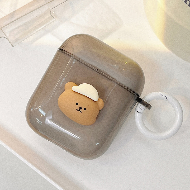 Untitled-1_0005_Headphone Case-White Hat Bear-With White Circle-Transparent Gray