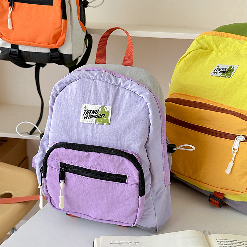 Mochila escolar para estudiantes de jardín de infantes 2026 estilo coreano color contraste mochila para niños y niñas nueva mochila infantil transfronteriza