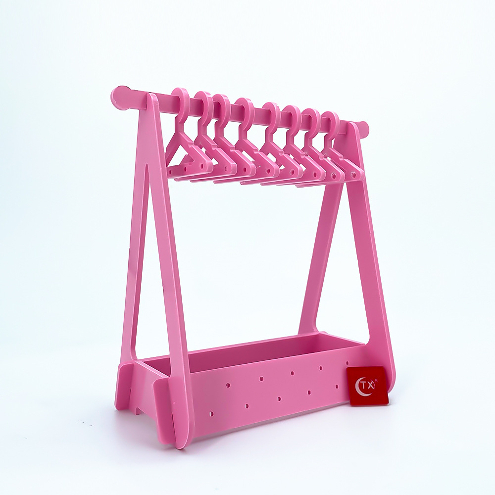 Cute Simple Style Solid Color Plastic Jewelry Rack display picture 4