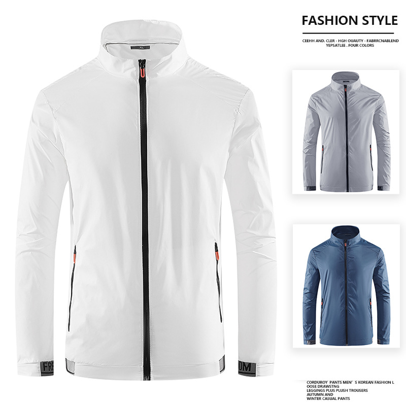 Men's Summer Thin Sun Protection Shirt Best Selling Loose Casual Versatile Ice Silk Quick Drying Breathable Skin Jacket_viptrois.com