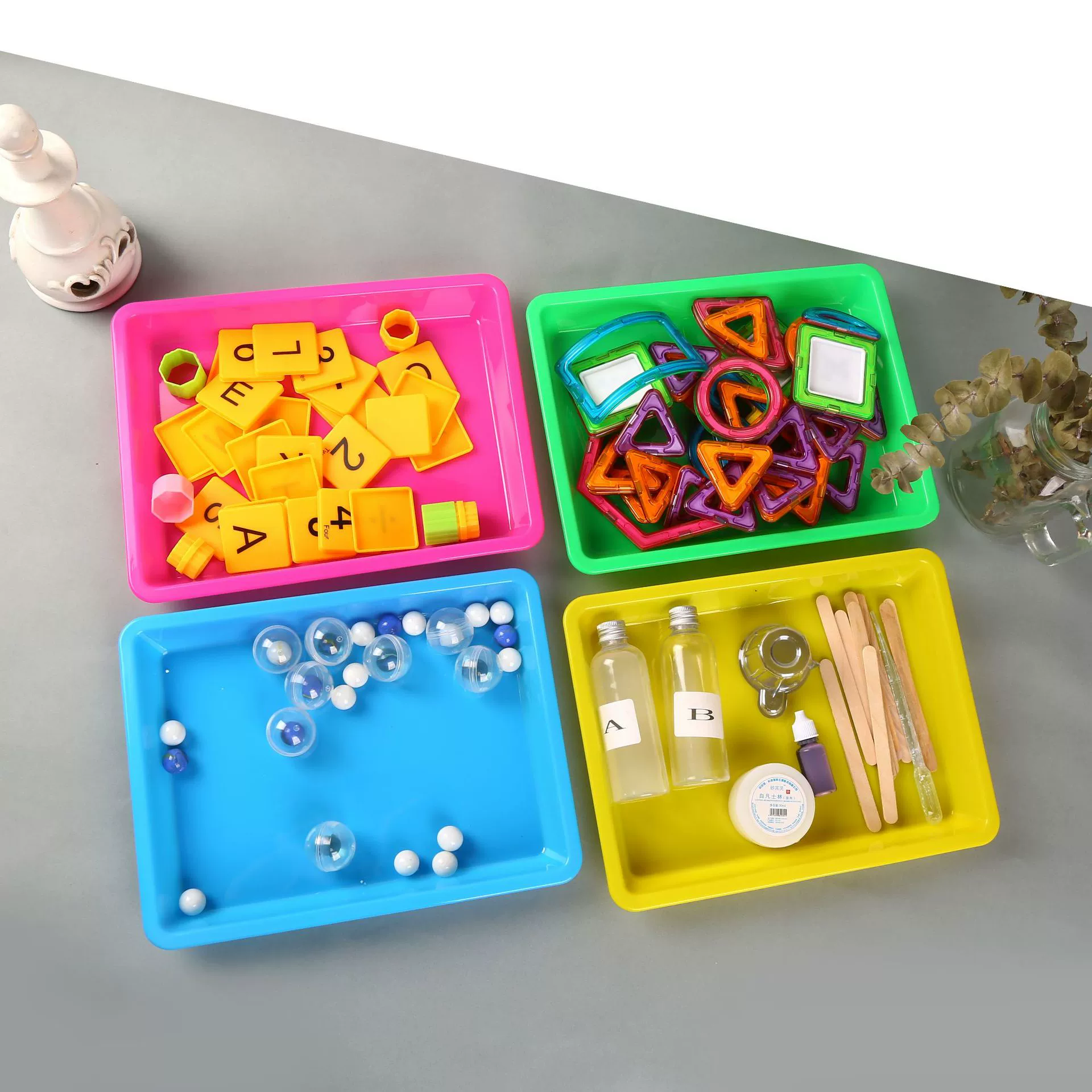 B5 пластиковый диск для рисования водяной роспись плавающей воды рисование прямоугольный поддон экспериментальный поддон для детского сада строительный блок для хранения цветной диск