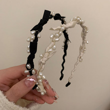 2025年新款韩系珍珠蝴蝶结发箍高级感头箍显脸小发捆压发卡发饰品