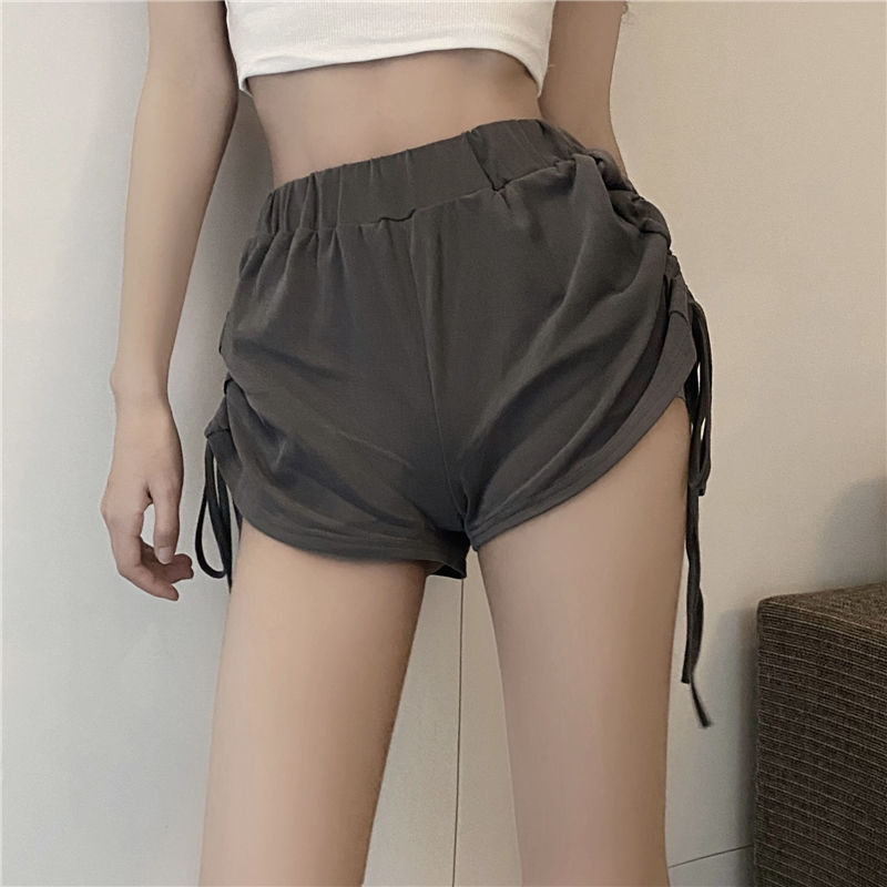 Pure Desire Style High and Low Waist Casual Drawstring Super Shorts Women's Summer Outer Wear Slimming Large Long Legs Design Hot Pants for Hot Girls