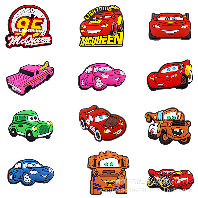 Cars series of clogs, PVC soft rubber shoe buckles, beach shoes, DIY decorative buckles, cross-border e-commerce