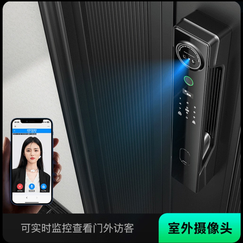 Graffiti transfronterizo Tuya cara 5 pulgadas intercomunicación visual automática de huellas digitales inteligentes cerradura doméstica APP remota desbloqueo