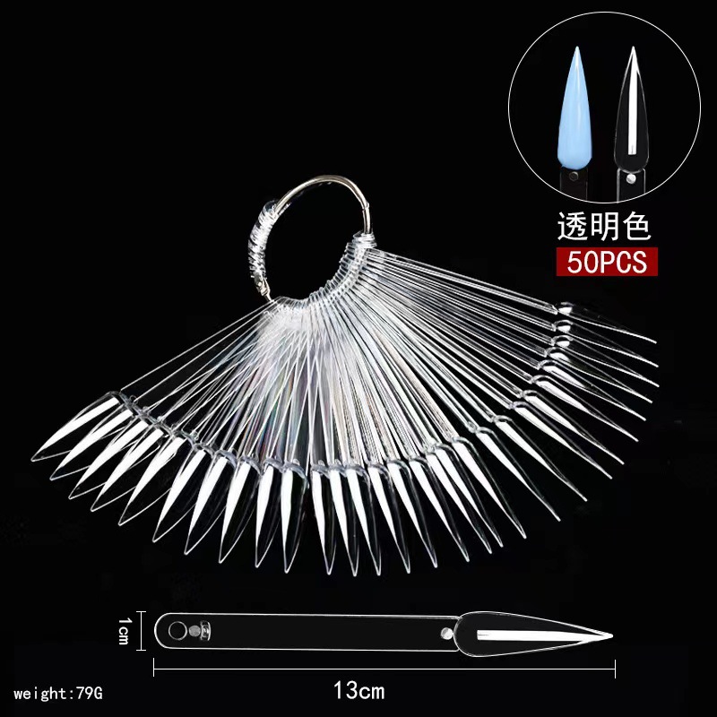 Nail Art Placa de color 50 piezas Tarjeta de color en forma de abanico arte de uñas multi-estilo esmalte de uñas pantalla color placa práctica tarjeta de color en stock