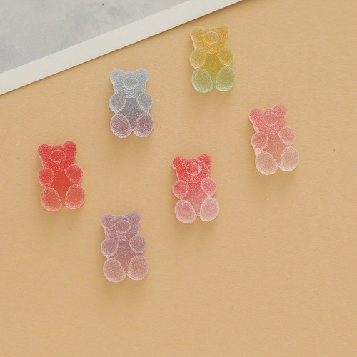 Resin accessories cartoon simulation gummy bears gradient jelly diy cream glue mobile phone case patch hairpin material