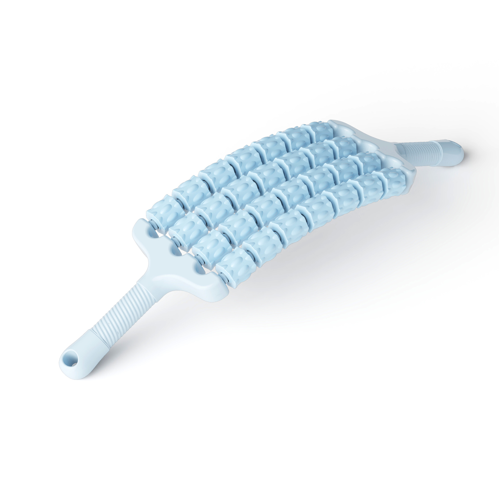 Four rows of bendable massage sticks blue