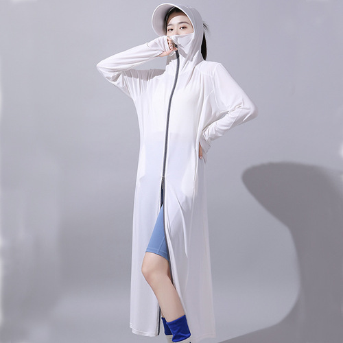 Sun protection clothing for women in summer 2024 new style can be worn outside, full body anti-UV breathable thin ice silk sun protection clothing cardigan