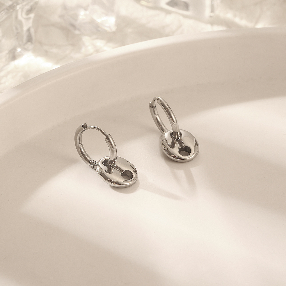 Daily Occasion 304 Stainless Steel Material PVD Coated Real Gold Plated 18K Gold Solid Color 304 Stainless Steel Simple Style Waterproof Non Tarnish Drop Earrings
