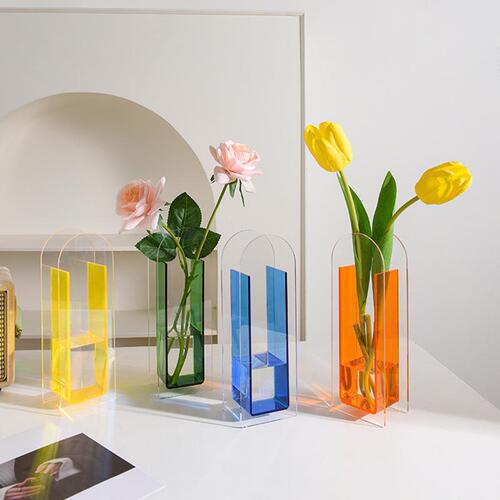 Acrylic vase photo frame ins style high-looking transparent art ornament hydroponic creative vase high-end
