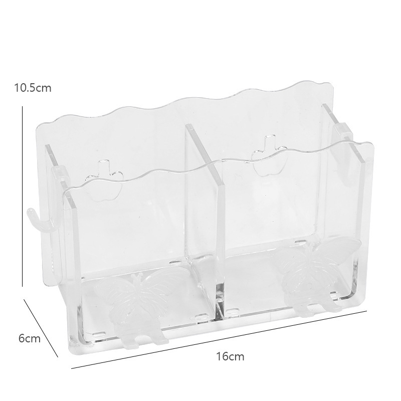 Estante Caja de almacenamiento sin perforación Taza de enjuague bucal montada en la pared Estante de pared Caja de almacenamiento multifuncional para baño de plástico