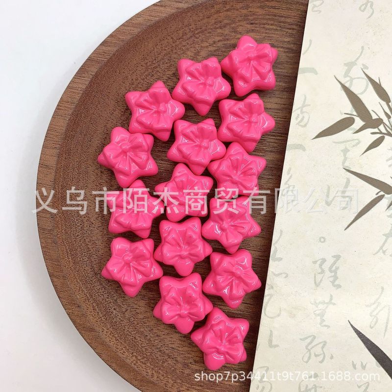 亚克力蝴蝶结五角星串珠 diy发绳饰品配件手机链包挂钥匙扣材料|undefined