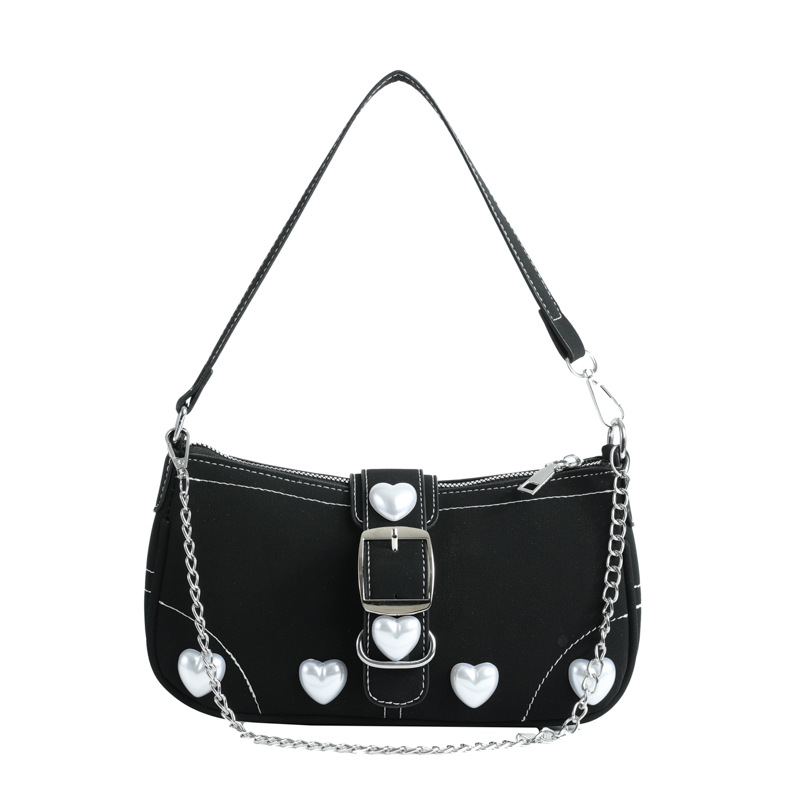 Retro Rose Red Baguette Love Mahjong Bag