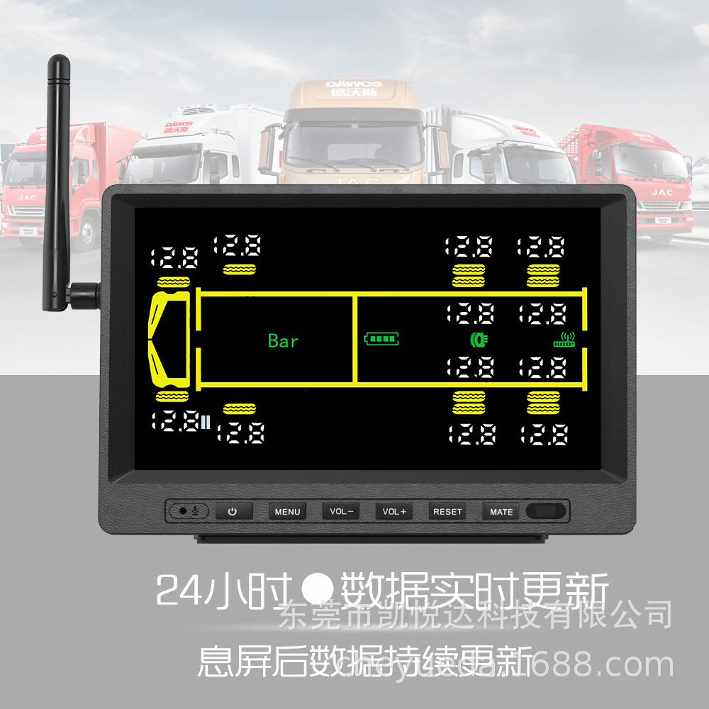 Truck Tire Pressure Monitor, Yueda 12-Wheel External Tire Pressure Detection, Bus, Fire Truck, Utility Vehicle Tpms