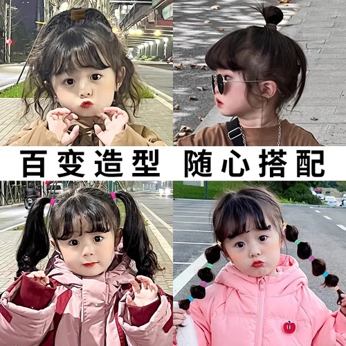 Children's Colorful Thumb Hair Tie for Little Girls, Elastic Hairband, Non-Damaging for Baby Hair, Hair Accessory