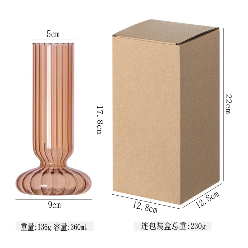 Nuevo jarrón de cristal simple, arreglo floral, decoración de sala de estar, hotel