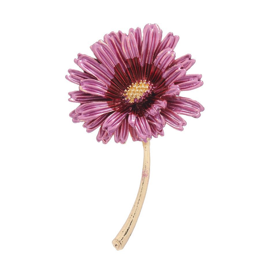 Simple Three-Dimensional Daisy Flower Brooch For Women, Personalized Painted Coat Pin, Gift_voghion.com