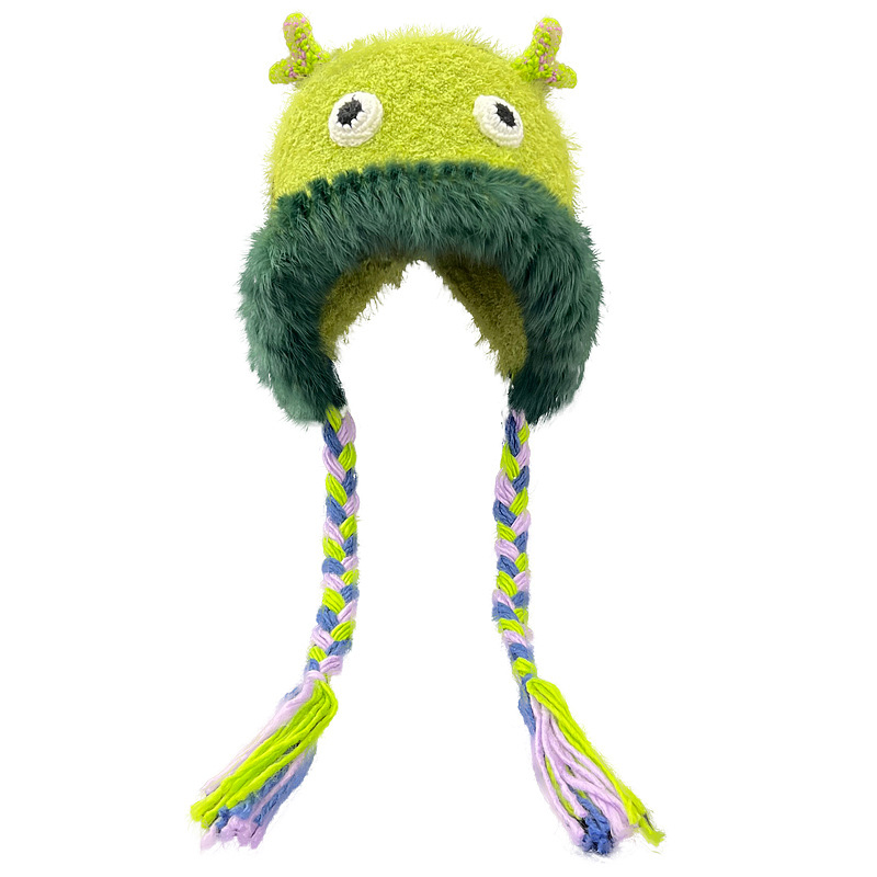 20 nieuwe grappige pluche dames herfst- en winterwarmte student gepersonaliseerde gebreide gevlochten Lei Feng-hoed_voghion.com
