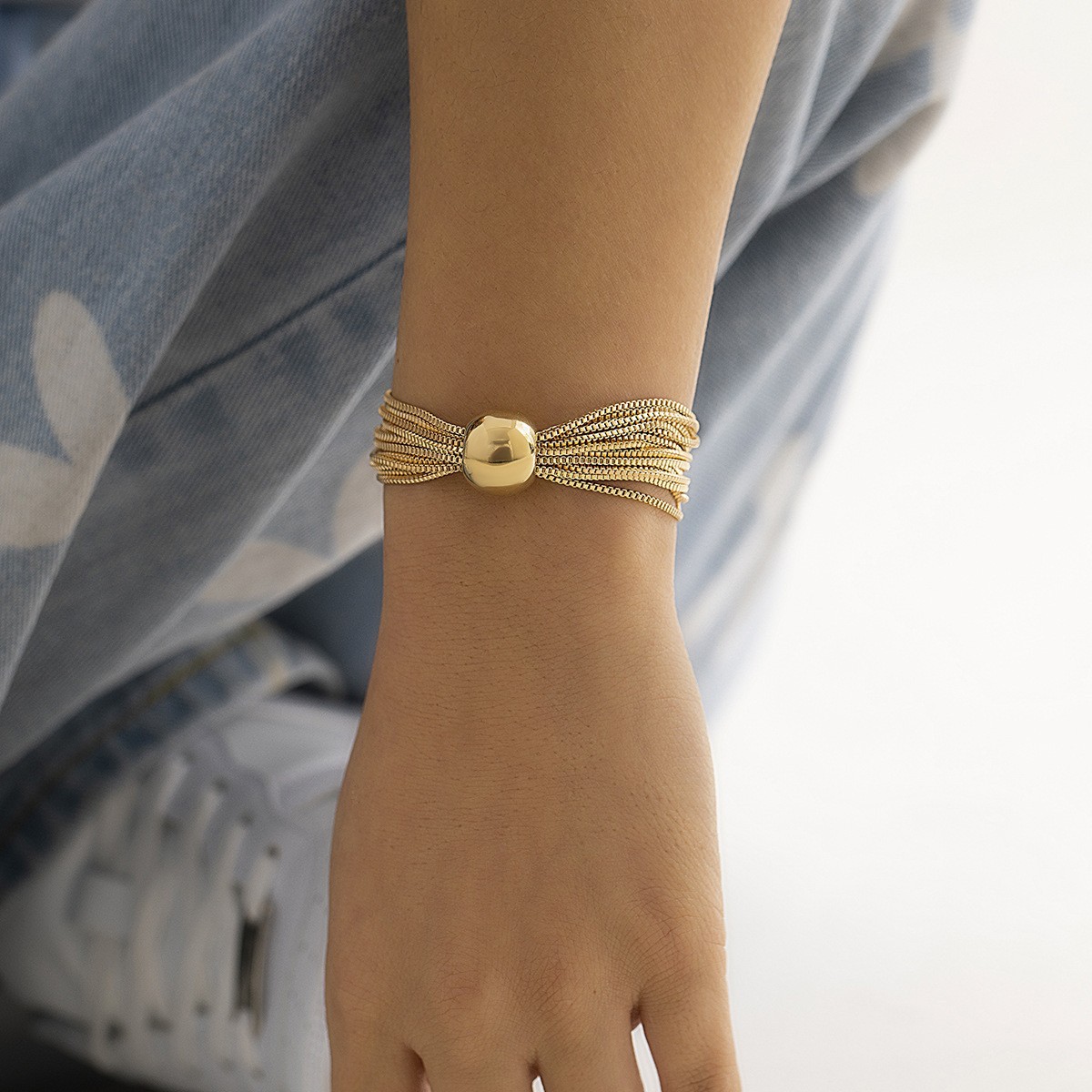 25g Weight Bracelets, Necklace Classification 1 Piece Quantity Classic Style Solid Color Alloy Plating Women's Bracelets Necklace