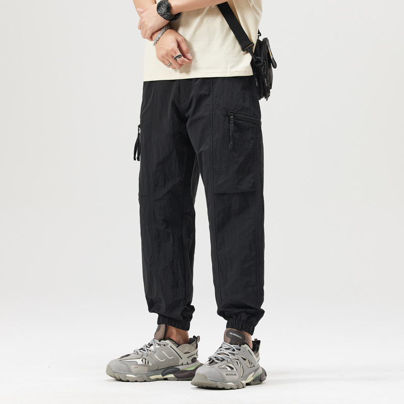 Spring and Summer Thin Multi-Pocket Trendy Brand Jogger Casual Pants for Men 2025 Spring and Autumn Cargo Pants Tapered Sports Trousers