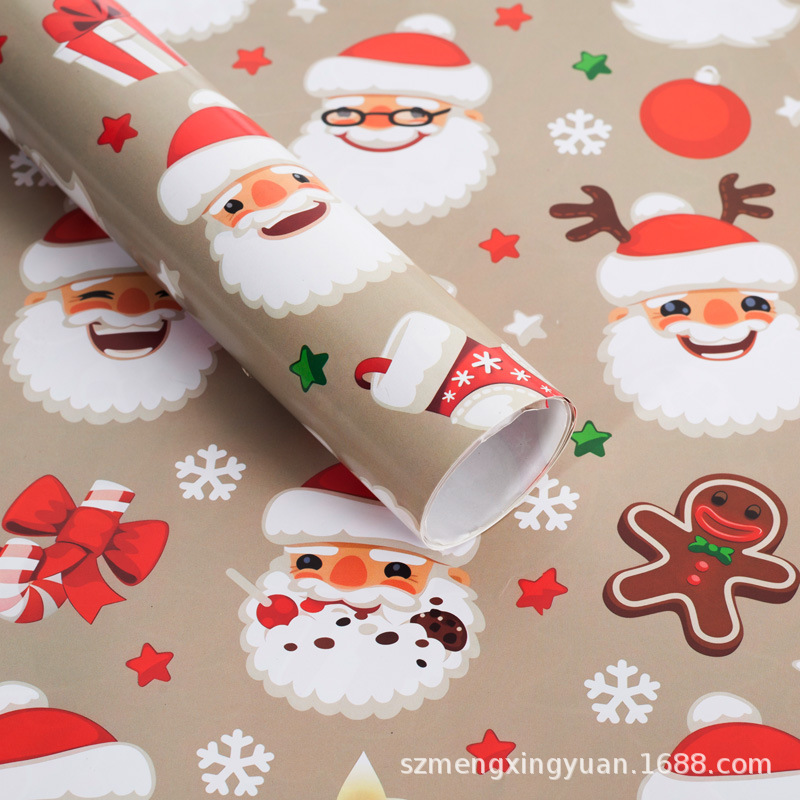 Papel para Envolver Regalos de Navidad de 80g de Papel Impreso, Decorativo para Decoración Navideña y Manualidades DIY