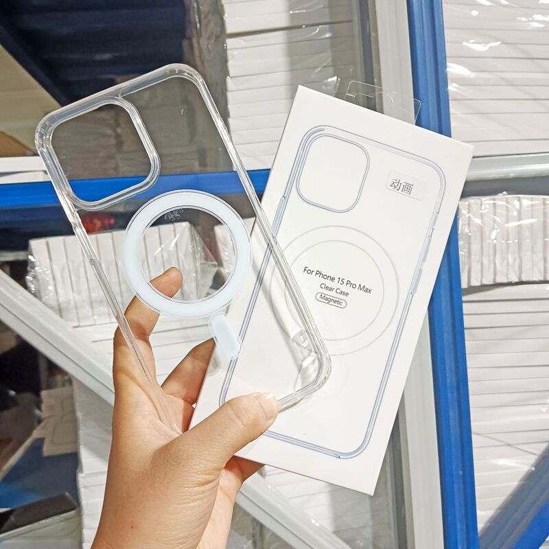 Magsafe Magnetic Mobile Phone Case for Apple 16 Transparent Acrylic 13pro Full Covering iphone15 Hard Case