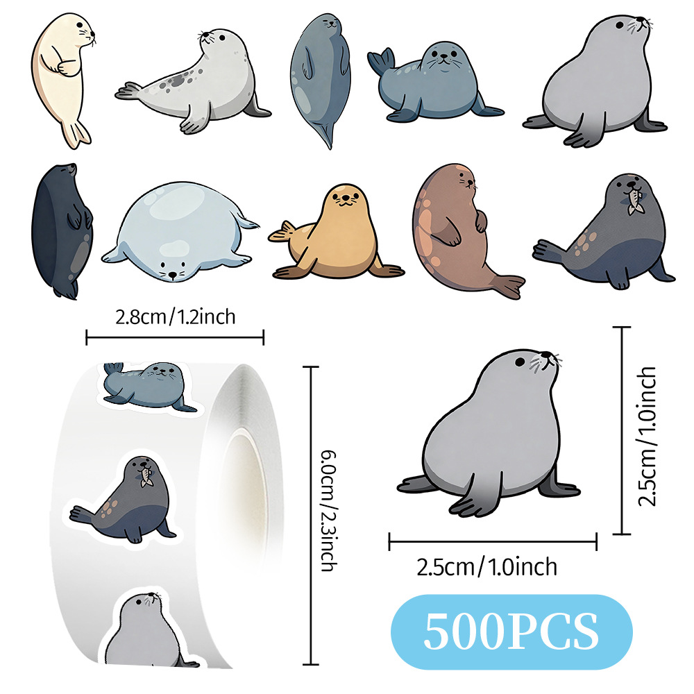 Fat little seal A [500 stickers/roll]