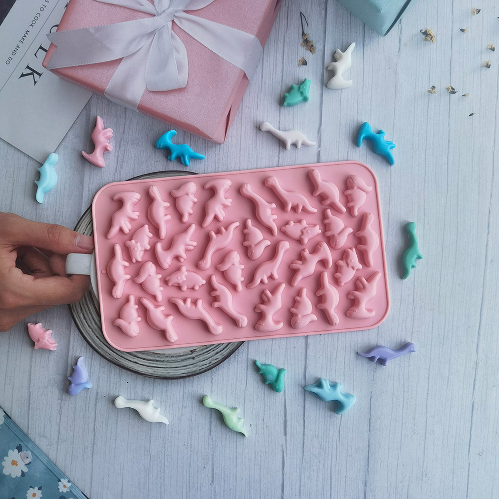 30 pequeños dinosaurios 4 molde de silicona pastel helado pudín molde de postre jabón utensilios