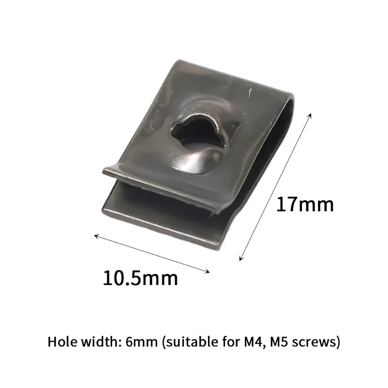 Base de tornillo del coche clip en forma de U clip de modificación del coche interior de metal Fender parachoques clip protector asiento de metal