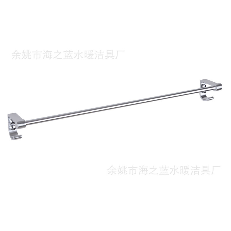 Space aluminum single rod multi-functional integrated towel bar with hook pipe bold bright solid towel rack