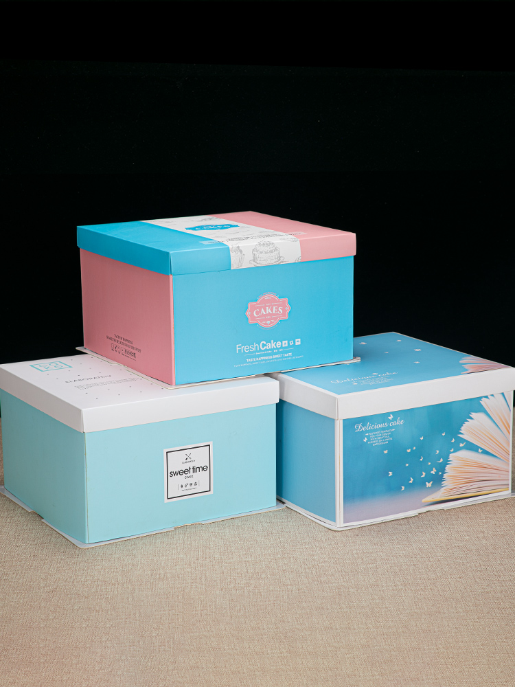 Tres en uno 6 pulgadas 8 pulgadas 10 pulgadas 12 pulgadas 14 pulgadas seis pulgadas redondeadas caja de pastel de cumpleaños caja de embalaje de pastel