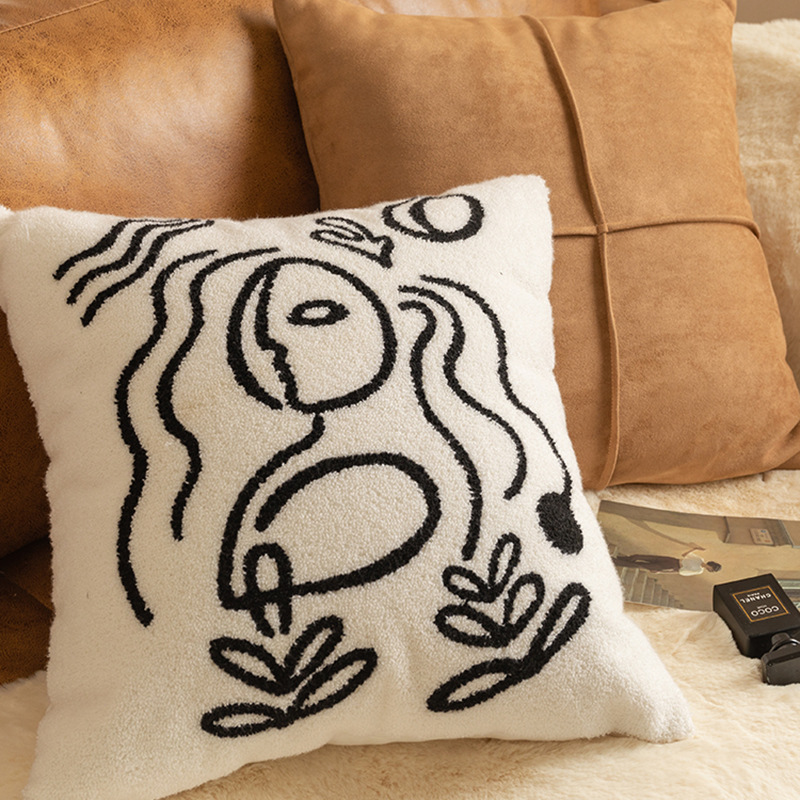 Nordic ins sala de estar sofá almohada cojín retro pata de gallo modelo de almohada habitación cabecera de cama respaldo funda de almohada