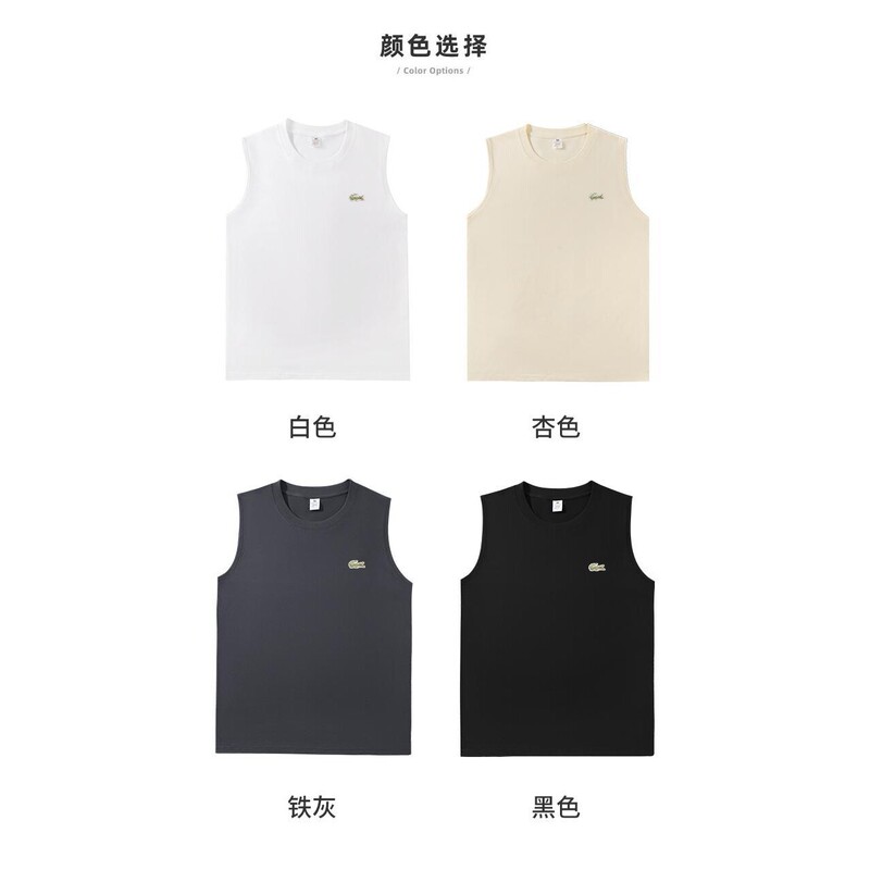 Men's Sleeveless Vest Breathable Sports Fitness Vest Loose American Style Trendy Crocodile Pure Cotton T-Shirt Men's Summer Wear