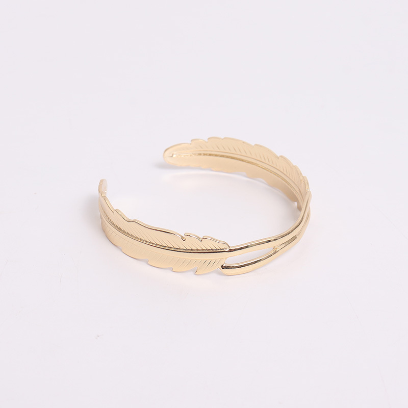 1 Piece Fashion Leaf Metal Hollow Out Women's Bangle display picture 3