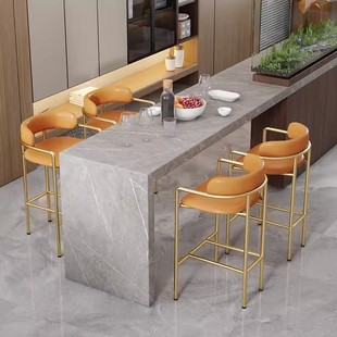 Light Luxury Bar Chair Bar Iron High Stool Fashion Versatile Cafe Milk Tea Shop Leisure Backrest High Chair