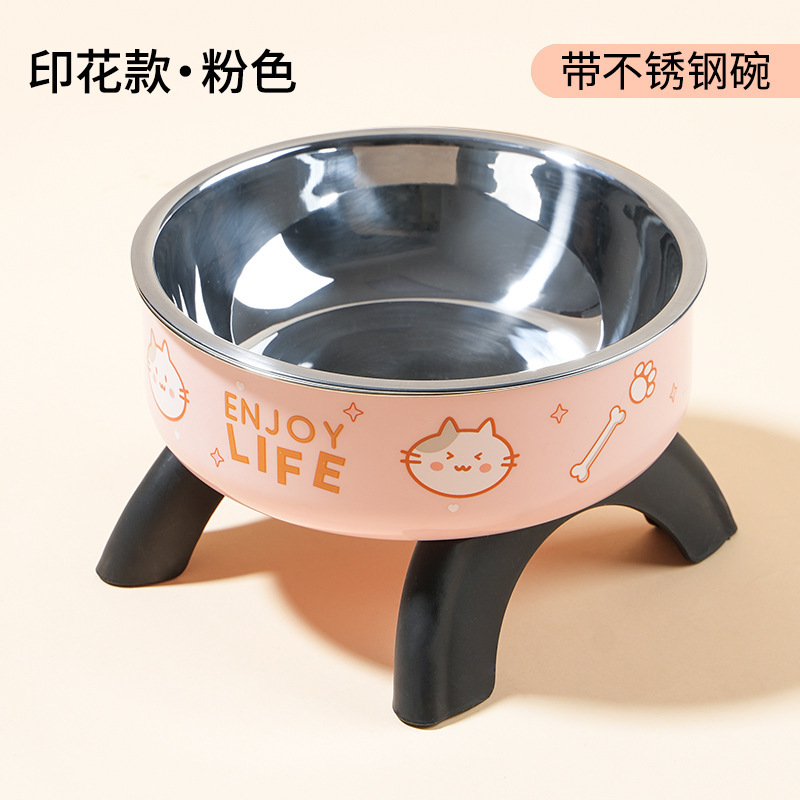 Nuevo gato cuello de cuello de protección de cuello de gatos, cuenco de acero inoxidable para mascotas, cuenco de perros antideslizante, cuenco de perros, suministros de cuenca para perros