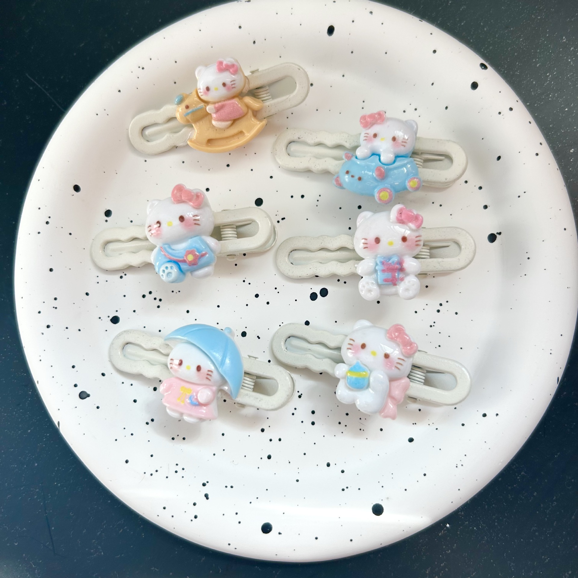 Creativo de dibujos animados gatos brocas de cabello lindas chicas dulces frente brocas de cabello rotas joyas nuevas brocas laterales versátiles