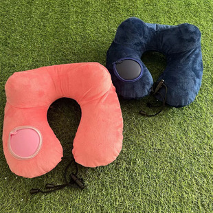 Factory in stock wholesale PVC inflatable flocking pillow hump pillow inflatable after 32*34*16CM