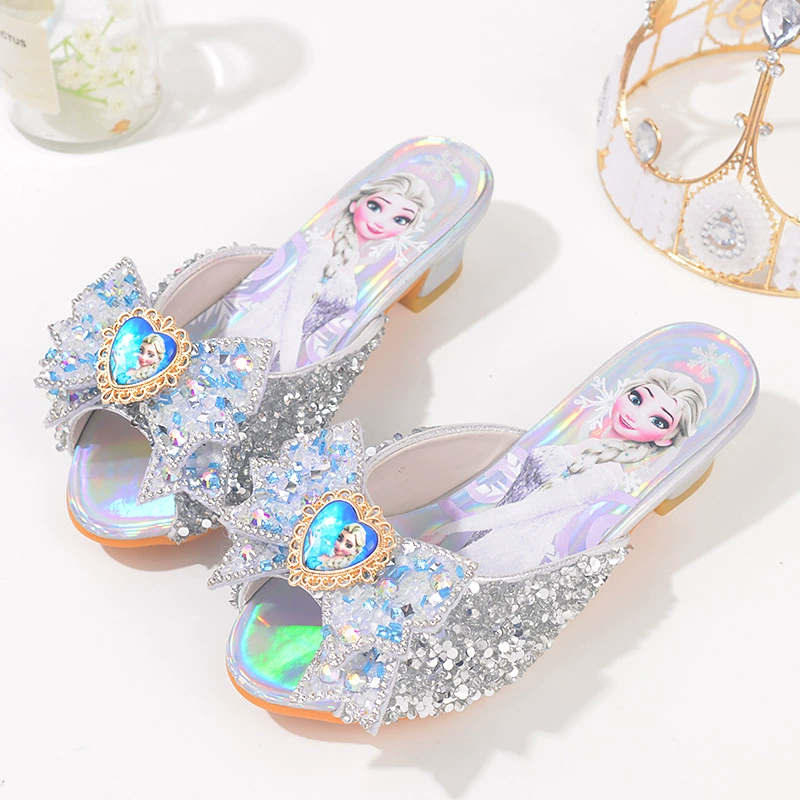 Детские тапочки Frozen 2023 Новые туфли принцессы Аиша Детские туфли на высоком каблуке для девочек с героями мультфильмов Обувь Аиша