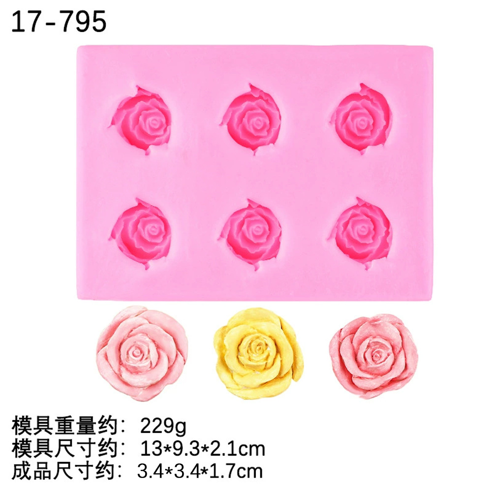 Fondant chocolate Rose forma molde de silicona epoxi aromaterapia hecha a mano decoración la torta vela herramienta para hornear