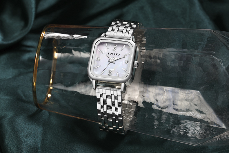 New Fashion Square shell dial ladies watch women's watch steel band women's watch_voghion.com