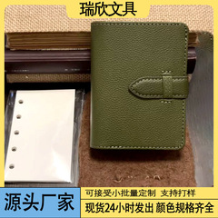 オリーブグリーンm5バインダー手帳旅行バインダー日記帳ミニレトロ空白メモ帳携帯ノート