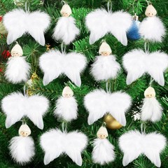 工場直売羽クリスマスツリー掛け飾りクリスマスツリー掛け飾り天使翼クリスマスツリー飾り羽クロスボーダー