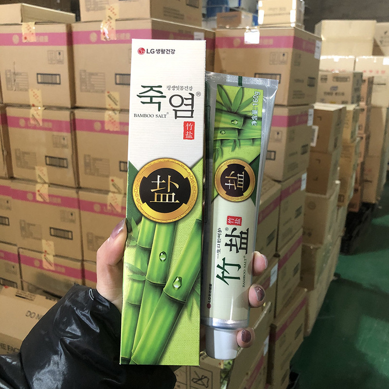 韓国lg竹/塩清新草本歯磨き粉多効果保護沁爽ミント160g塩歯磨き粉|undefined