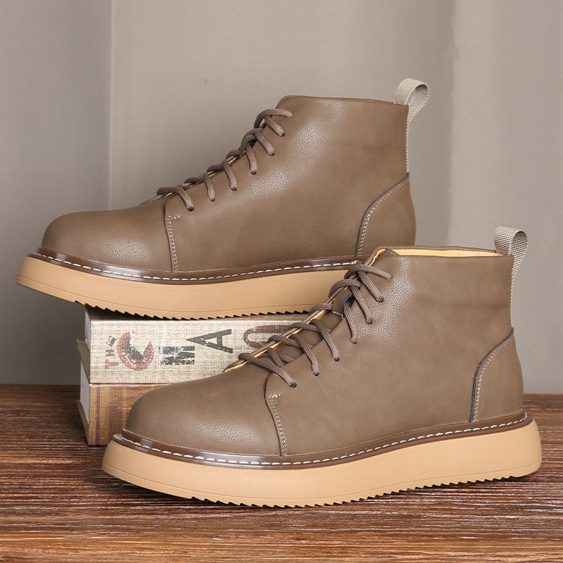 New boots Men's vintage cowhide classic big yellow boots_voghion.com