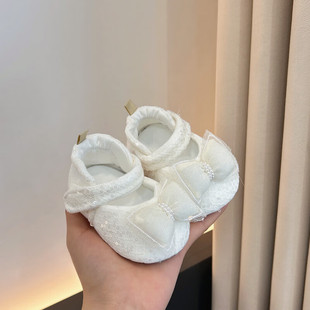 Spring Baby Girl Princess Step Shoes 0-12 Months Old Bow Cute Soft Sole Non-Slip Baby Shoes 9