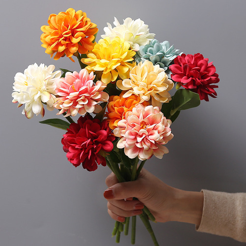 Home vase flower arrangement simulation peony short branch bouquet dining table TV cabinet decoration silk flower peony flower